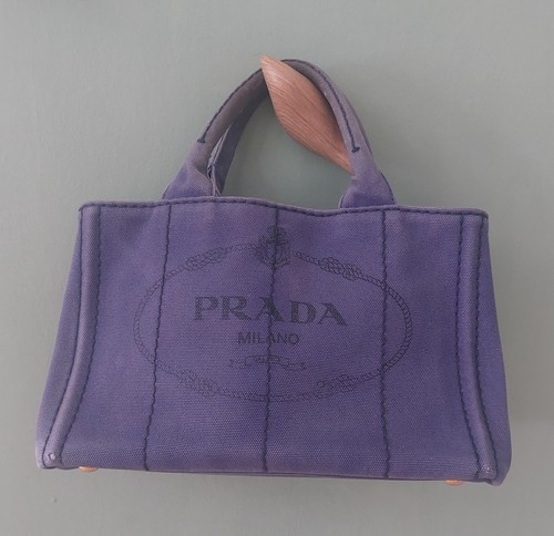 Prada blue canapa handbag - prada,