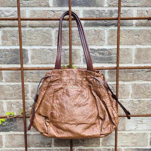 Prada leather drawstring - prada,