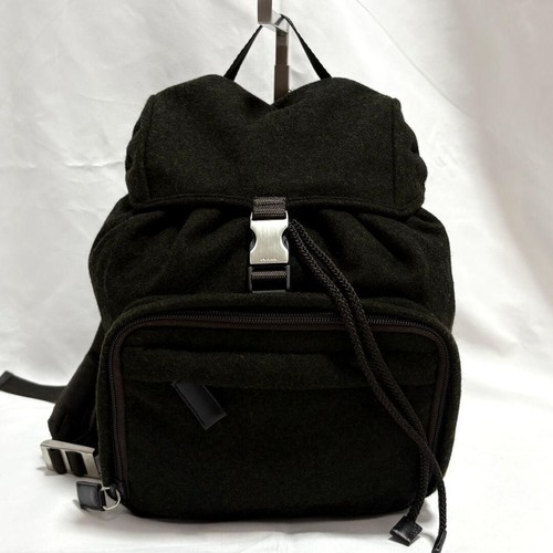 Prada wool backpack - wool, dark
