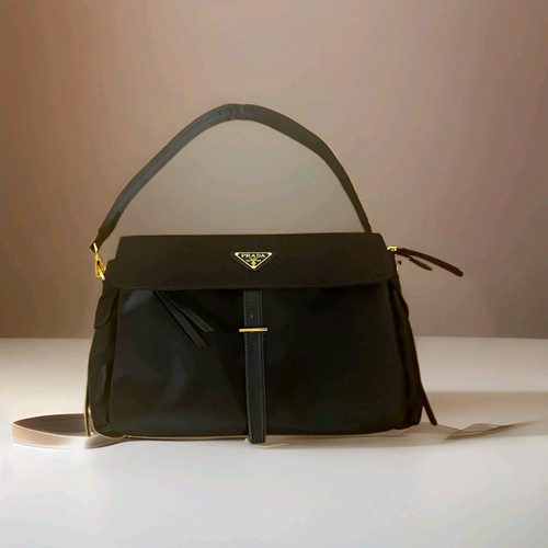 Prada black nylon shoulder bag - prada,