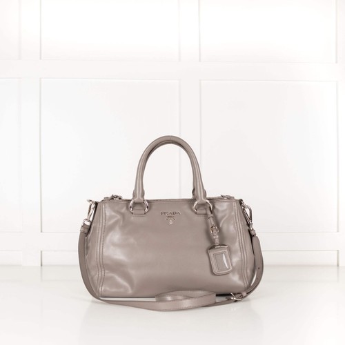Prada grey leather shoulder - prada,