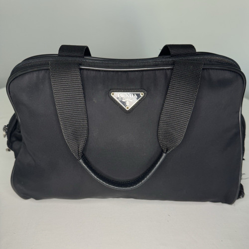 Prada black nylon logo - black,