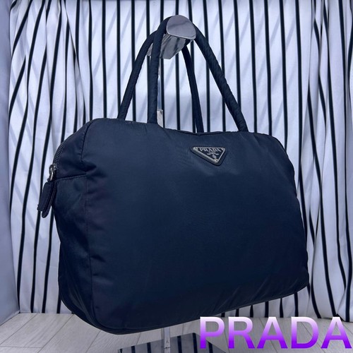 Prada black leather tote bag - prada,