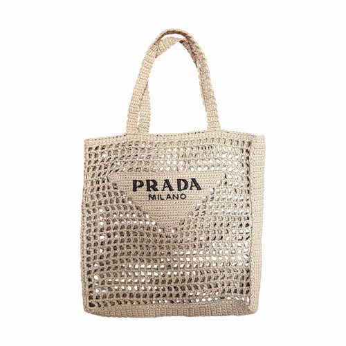Prada light green crochet tote - prada,