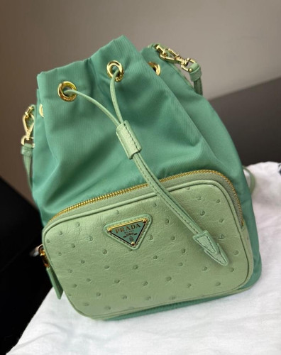 Prada green nylon leather - green,