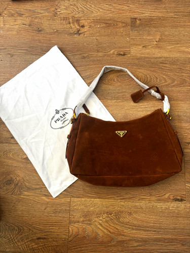 Prada brown suede shoulder bag - suede,