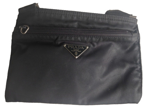Prada black nylon messenger - prada,