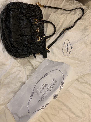 Prada gauffre ruched - prada, tote