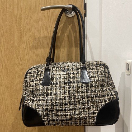 Prada tweed shoulder bag - prada,