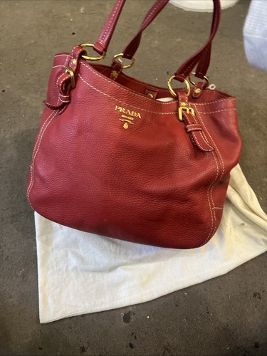 Prada red leather shoulder - prada,