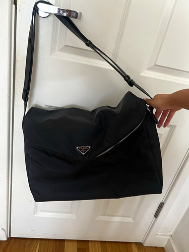 Prada black nylon shoulder - prada,