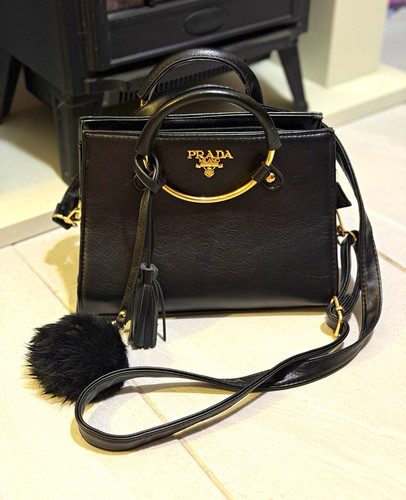 Prada black pebbled leather - pebbled,