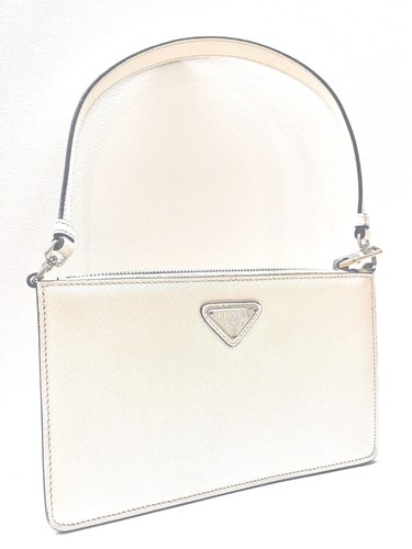 Prada white saffiano - prada, leather